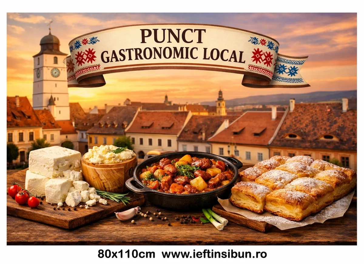 Banner Personalizat Punct Gastronomic Local – Sibiu
