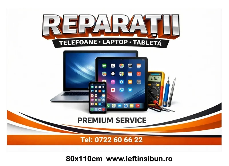 Banner profesional pentru service telefoane și reparații GSM rapide.